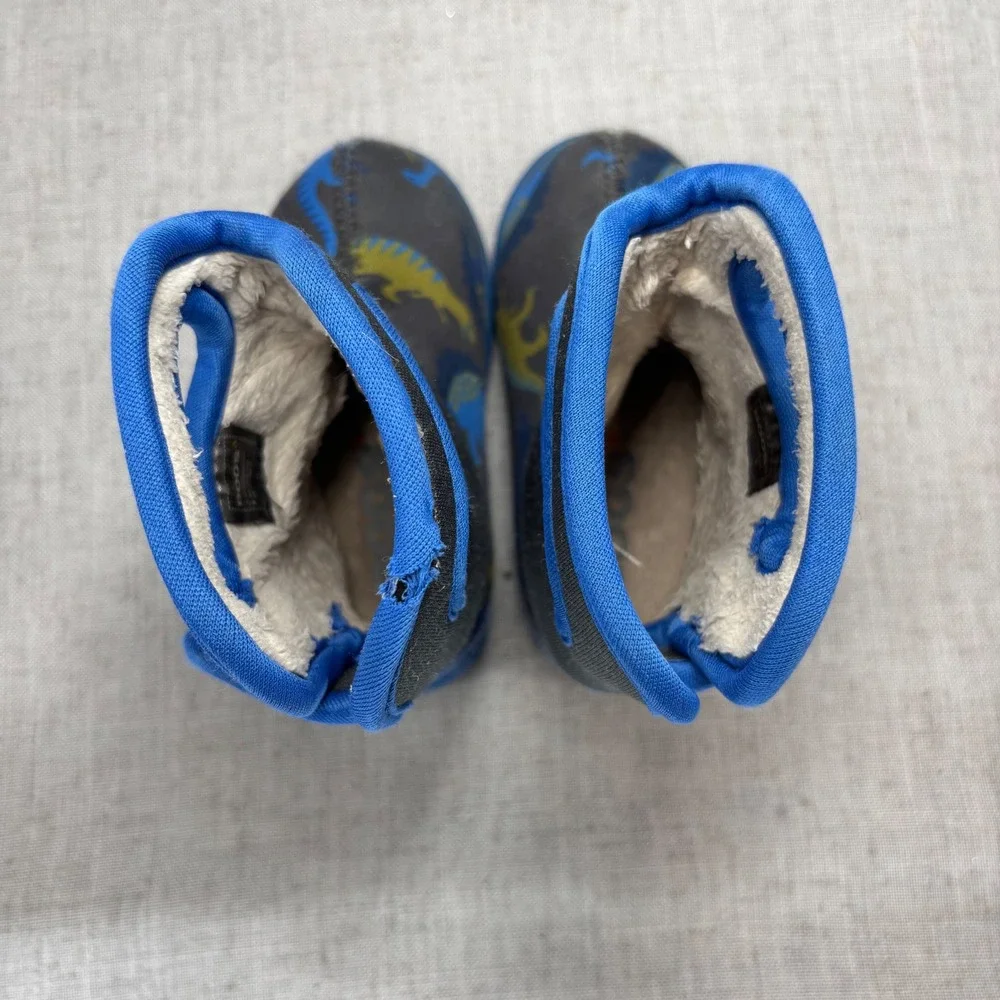 Bogs Baby Dinosaur Waterproof Insulated Snow Boots Blue Black Toddler Size 5